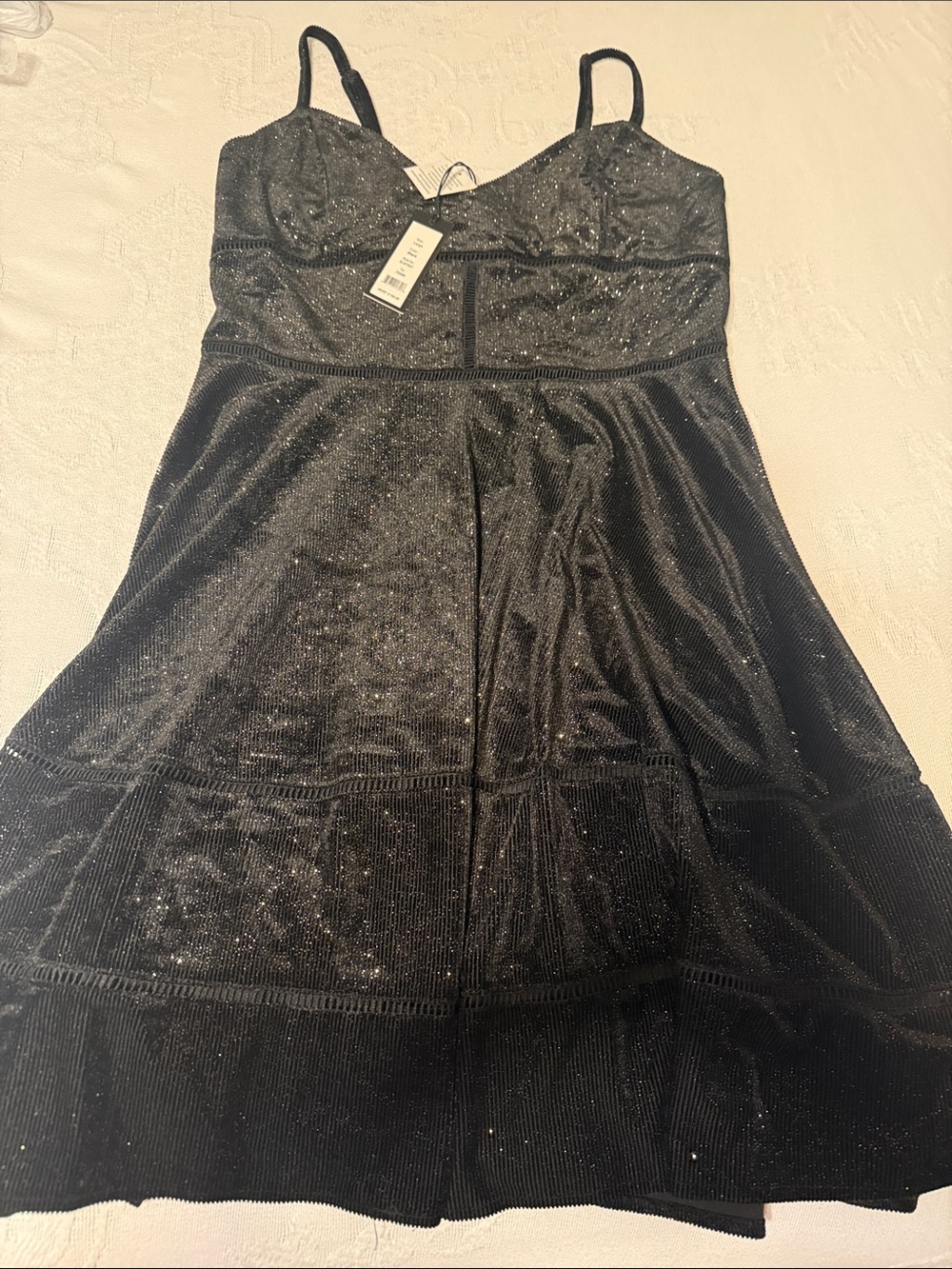 Romeo & Juliet Couture Black Sparkle Mini Dress